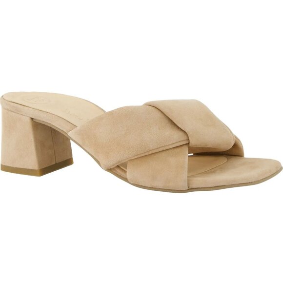 Paul Green SUPER SOFT Yasmin Slide Sandals US 9 Block Heel Beige Suede NEW $378 - Picture 2 of 13